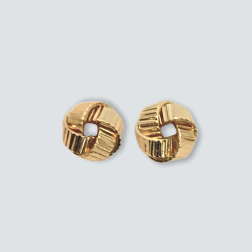 Spiral knots studs earrings in 18k of gold plated earrings