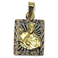 Square tri-color pendant gold-filled caridaddelcobre charms & pendants
