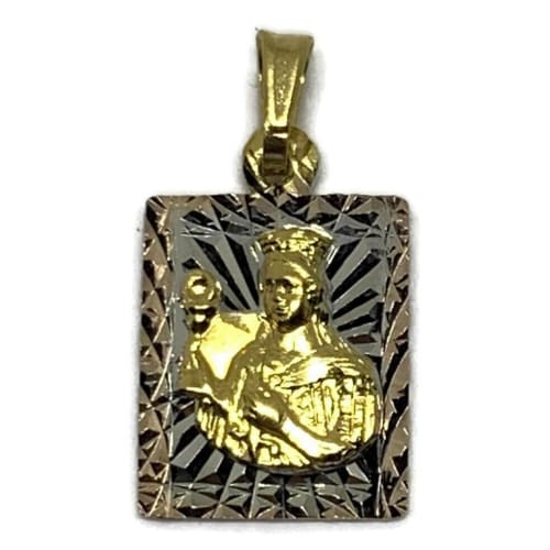 Square tri-color pendant gold-filled charms & pendants