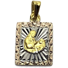 Square tri-color pendant gold-filled comunion charms & pendants