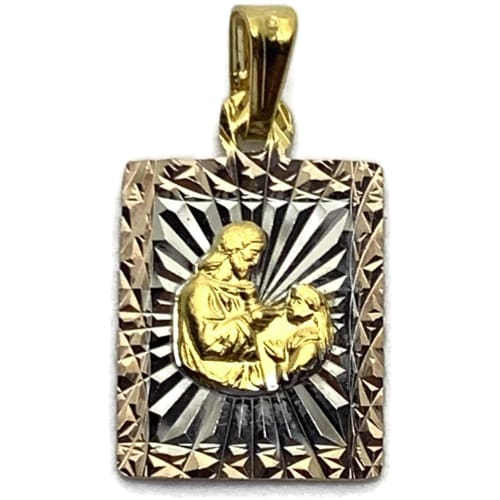 Square tri-color pendant gold-filled charms & pendants