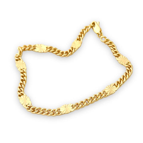 7mm wide figaro bracelet in 18k of gold plated