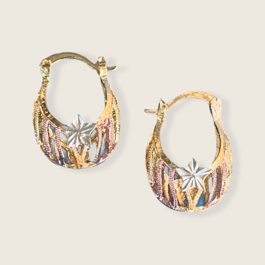 Star hoops earrings in 18k of gold plated earrings