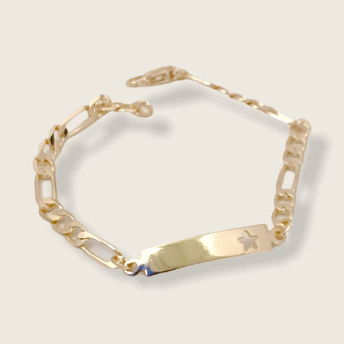 Star id plate 18k of gold plated bracelet bracelets