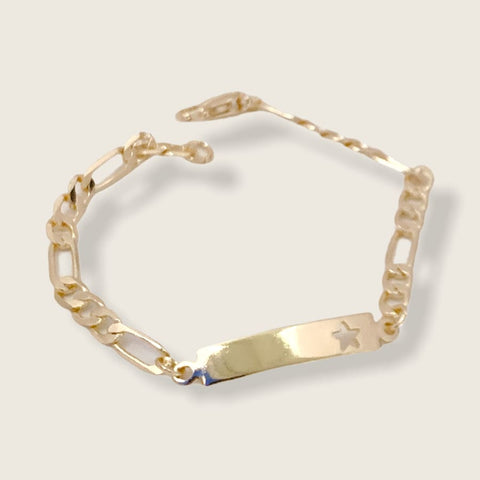 Turtle charm baby id bracelet 18kts of gold plated