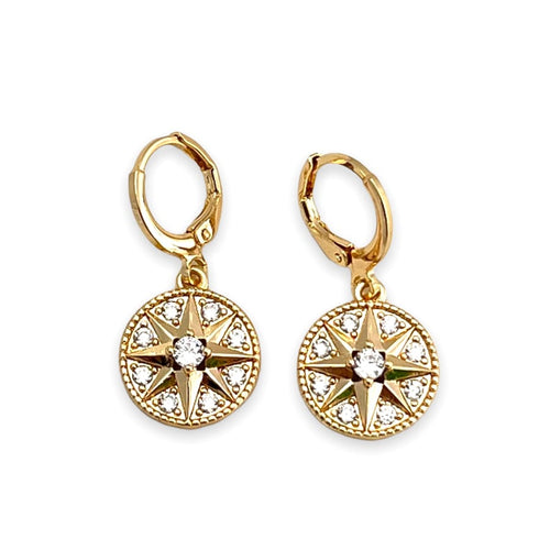 Star with clear stones drop earrings in 18k of gold plated earrings
