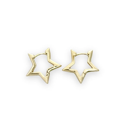 Stars hoops earrings in 14k of gold plated earrings