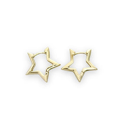 Stars hoops earrings in 14k of gold plated earrings