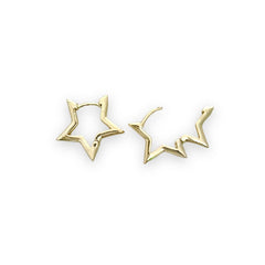 Stars hoops earrings in 14k of gold plated earrings