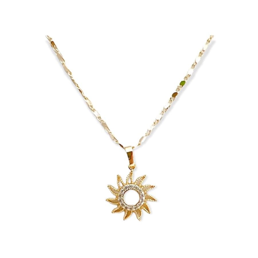 Sun necklace in 18k of gold plated chains