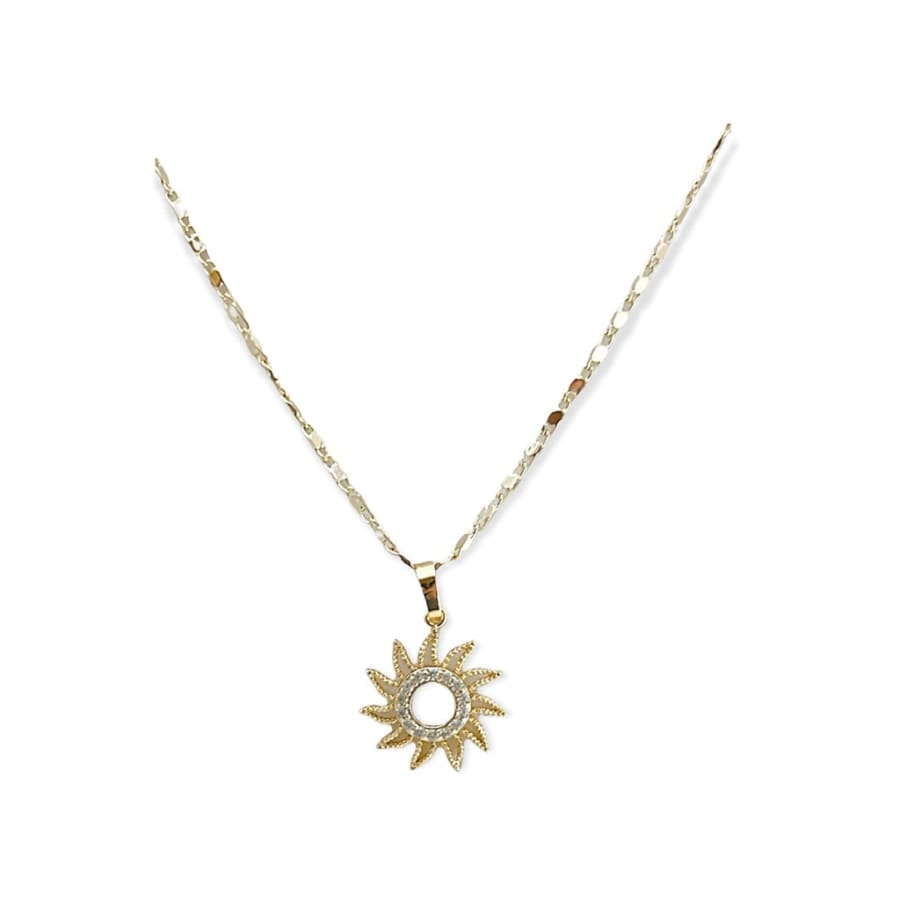 Sun necklace in 18k of gold plated chains
