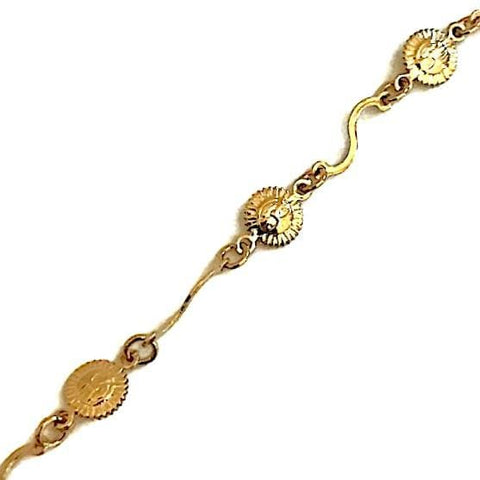 Tear drops 3 tones charms anklet 18kts of gold plated