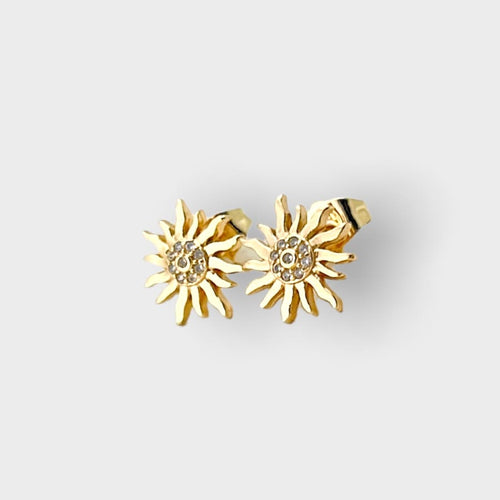 Sunshine studs earrings in 18k of gold plating earrings
