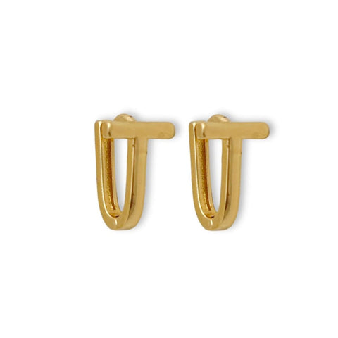 Indent in/out 18kts of gold plated earrings hoops