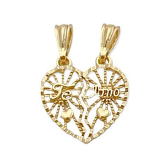 Te amo heart pendant in 18k of gold layering charms & pendants
