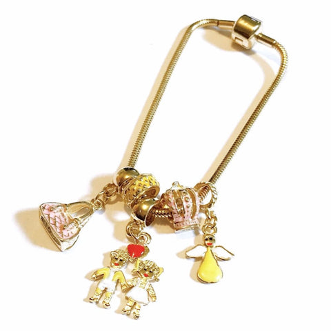 Red bag european bead charm 18kt of gold plated