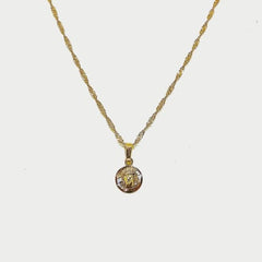 Torsal chain christ pendant 18kts of gold plated chains