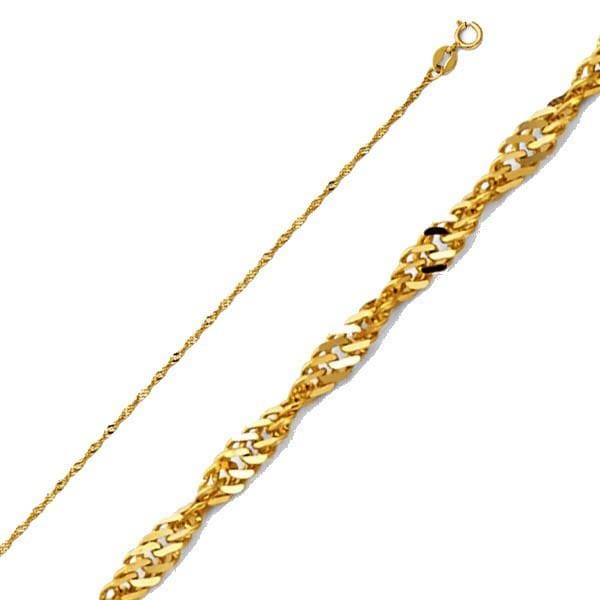 Torsal singapore 2mm 18k gold plated chain 18 chains