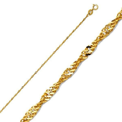 Torsal - singapore 2mm 18k gold plated chain 18 chains