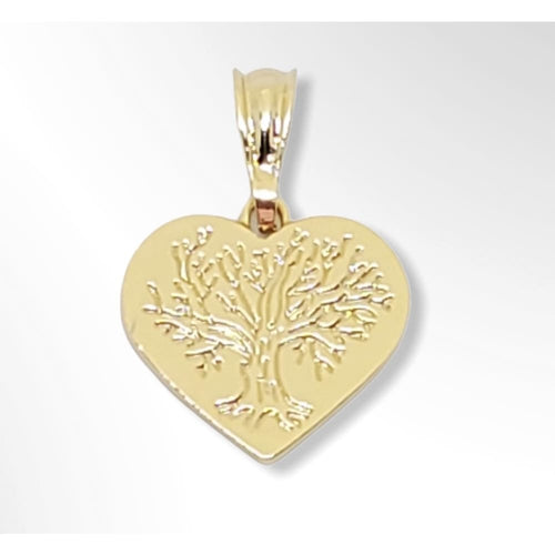 Tree of life heart in 18kts gold plated pendant charms