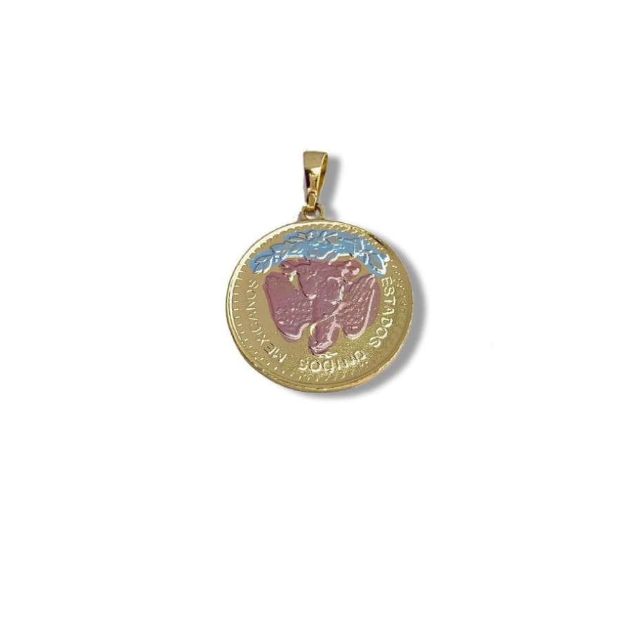 Tri-color angel centenario pendant in 18kts of gold plated