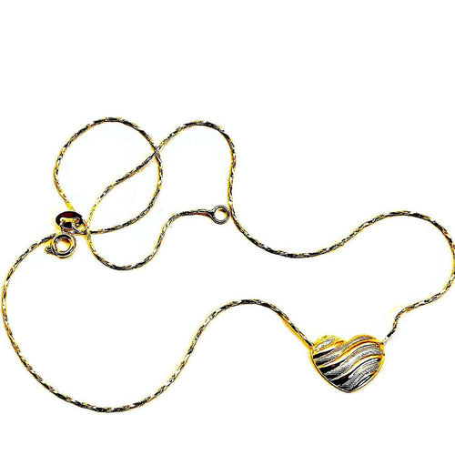 Tri-color heart 18’ l necklace 18kt of gold plated chains