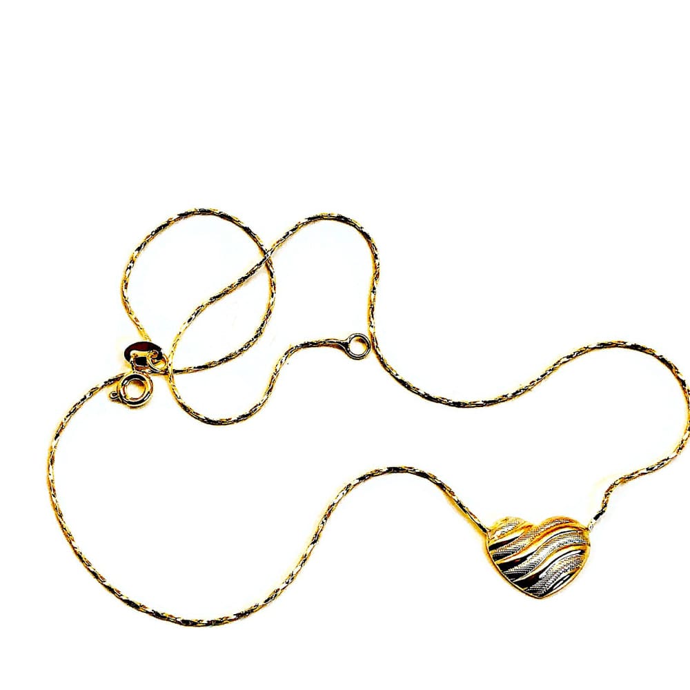 Tri-color heart 18 l necklace 18kt of gold plated chains