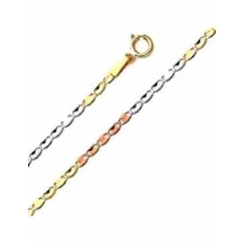 Tri color mariner 3mm 18kts gold plated chain chains