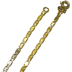 Tri color mariner 3mm 18kts gold plated chain chains