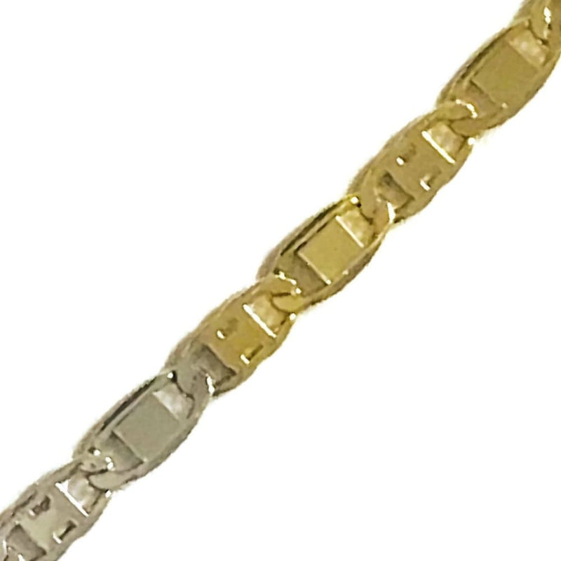 Tri color mariner 3mm 18kts gold plated chain chains