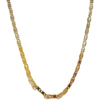 Tri color mariner 3mm 18kts gold plated chain chains