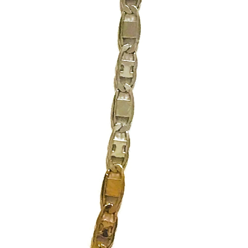 Tri color mariner 3mm 18kts gold plated chain chains