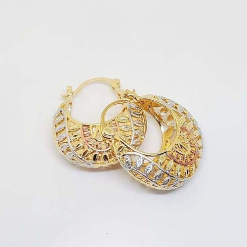 Tribal filigree hoops earrings 18kts of gold plated