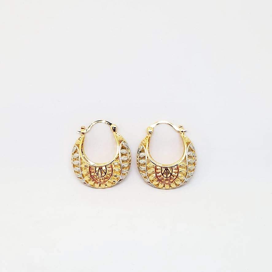 Tribal filigree hoops earrings 18kts of gold plated earrings