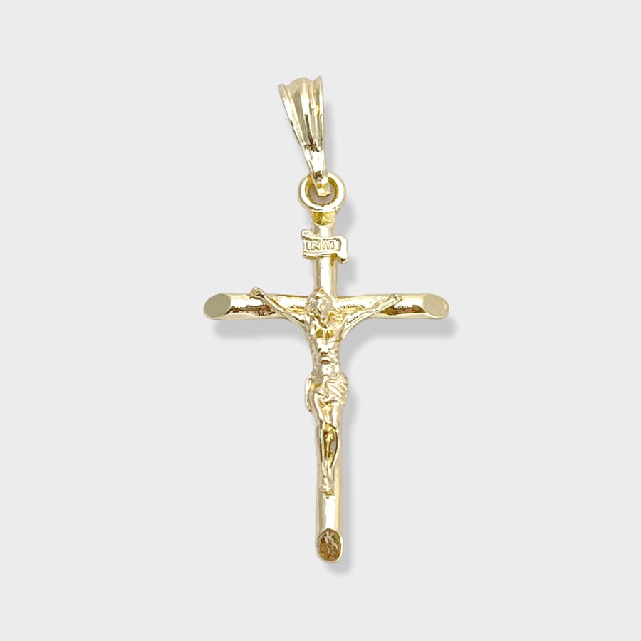 Tricolor crucifix pendant in 18k of gold plated gold charms & pendants
