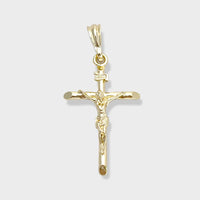 Tricolor crucifix pendant in 18k of gold plated gold charms & pendants