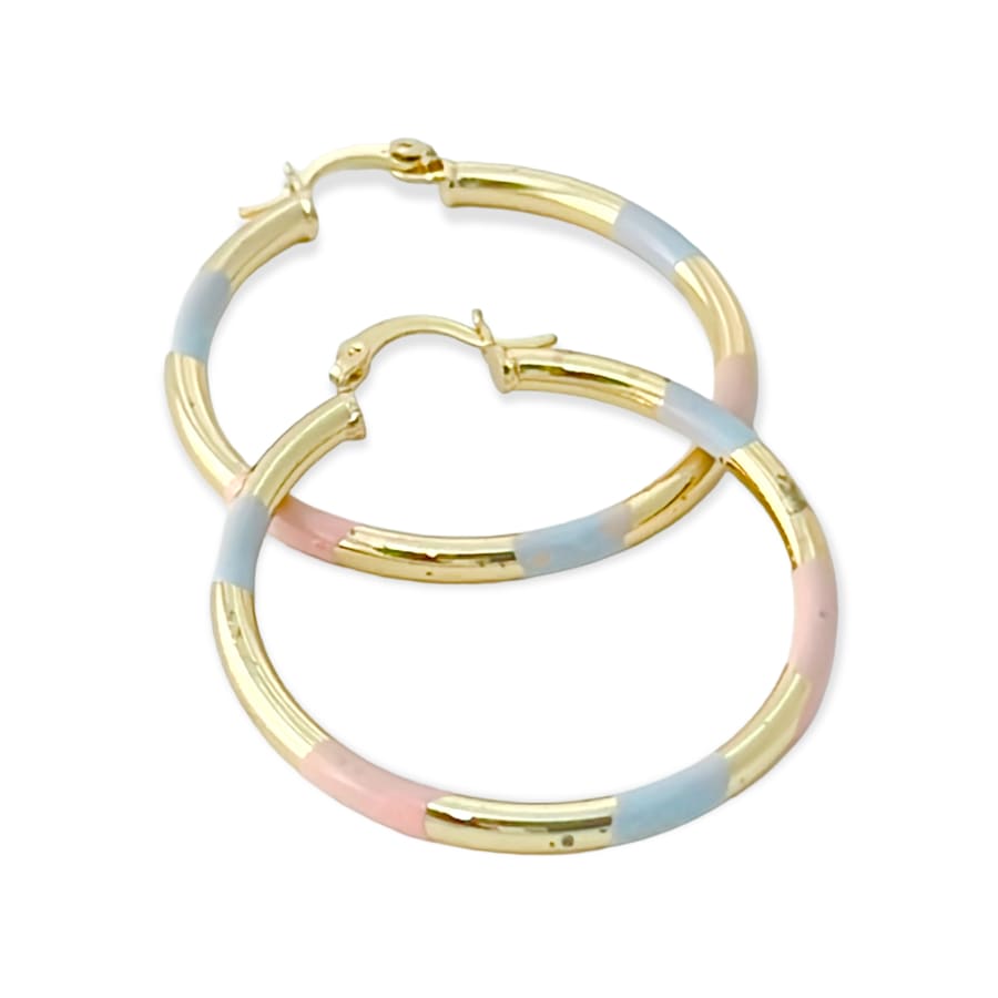 Tricolor hoops earrings in 18k of gold plated earrings
