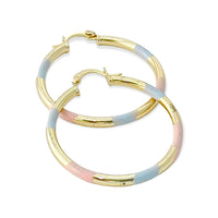 Tricolor hoops earrings in 18k of gold plated earrings