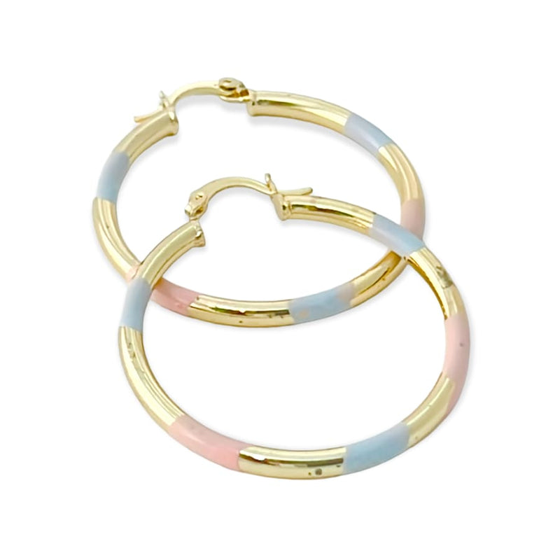 Tricolor hoops earrings in 18k of gold plated earrings