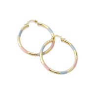 Tricolor hoops earrings in 18k of gold plated earrings