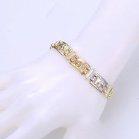 Tricolor link elephant 18kts of gold plated bracelet 7.5 bracelets