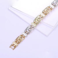 Tricolor link elephant 18kts of gold plated bracelet 7.5 bracelets