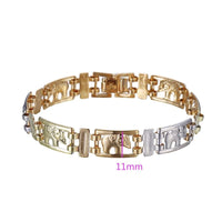 Tricolor link elephant 18kts of gold plated bracelet 7.5 bracelets