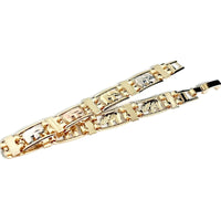 Tricolor link elephant 18kts of gold plated bracelet 7.5 bracelets
