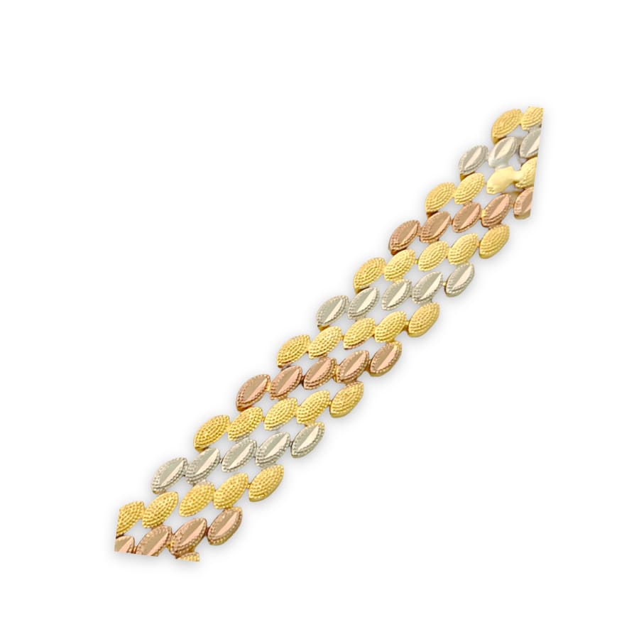 Tricolor marrocco bracelet in 18kts of gold plated 8 bracelets