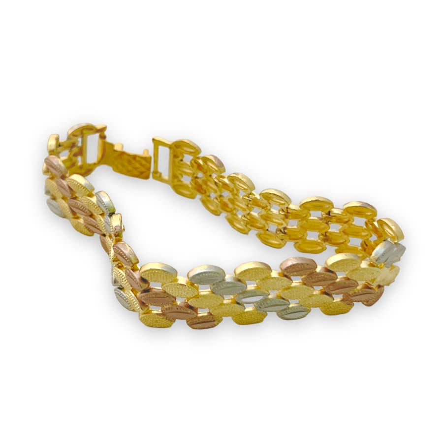 Tricolor marrocco bracelet in 18kts of gold plated 8 bracelets