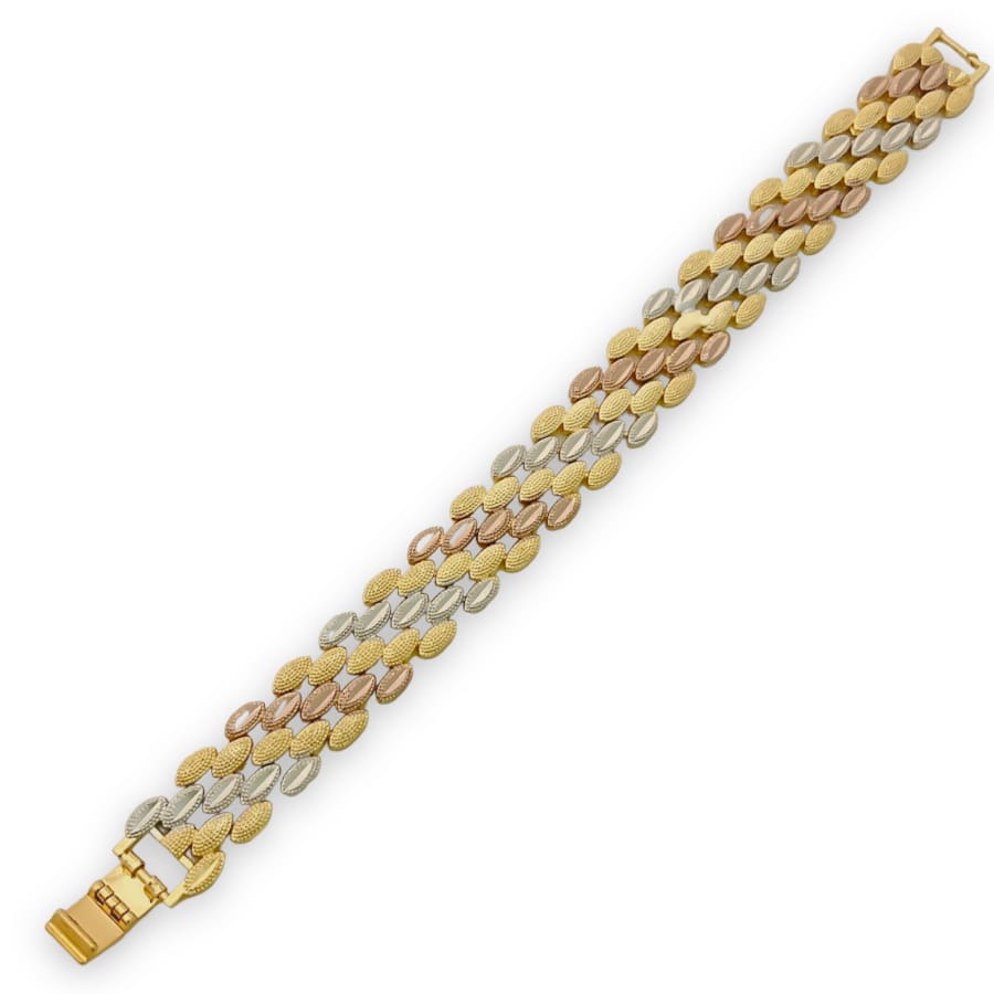 Tricolor marrocco bracelet in 18kts of gold plated 8 bracelets