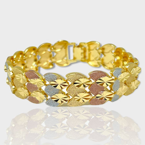 Tricolor marroquí bracelet in 18kts of gold plated 7.5 bracelets