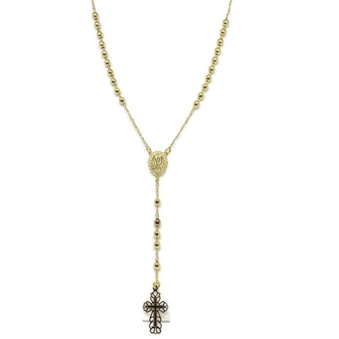 Tricolor rosary 3mm beads virgin 18kts of gold plated 22 rosaries