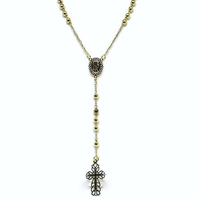 Tricolor rosary 3mm beads virgin 18kts of gold plated 22 rosaries